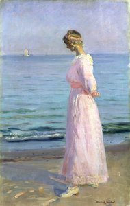 Flicka i rosa klänning, 1914